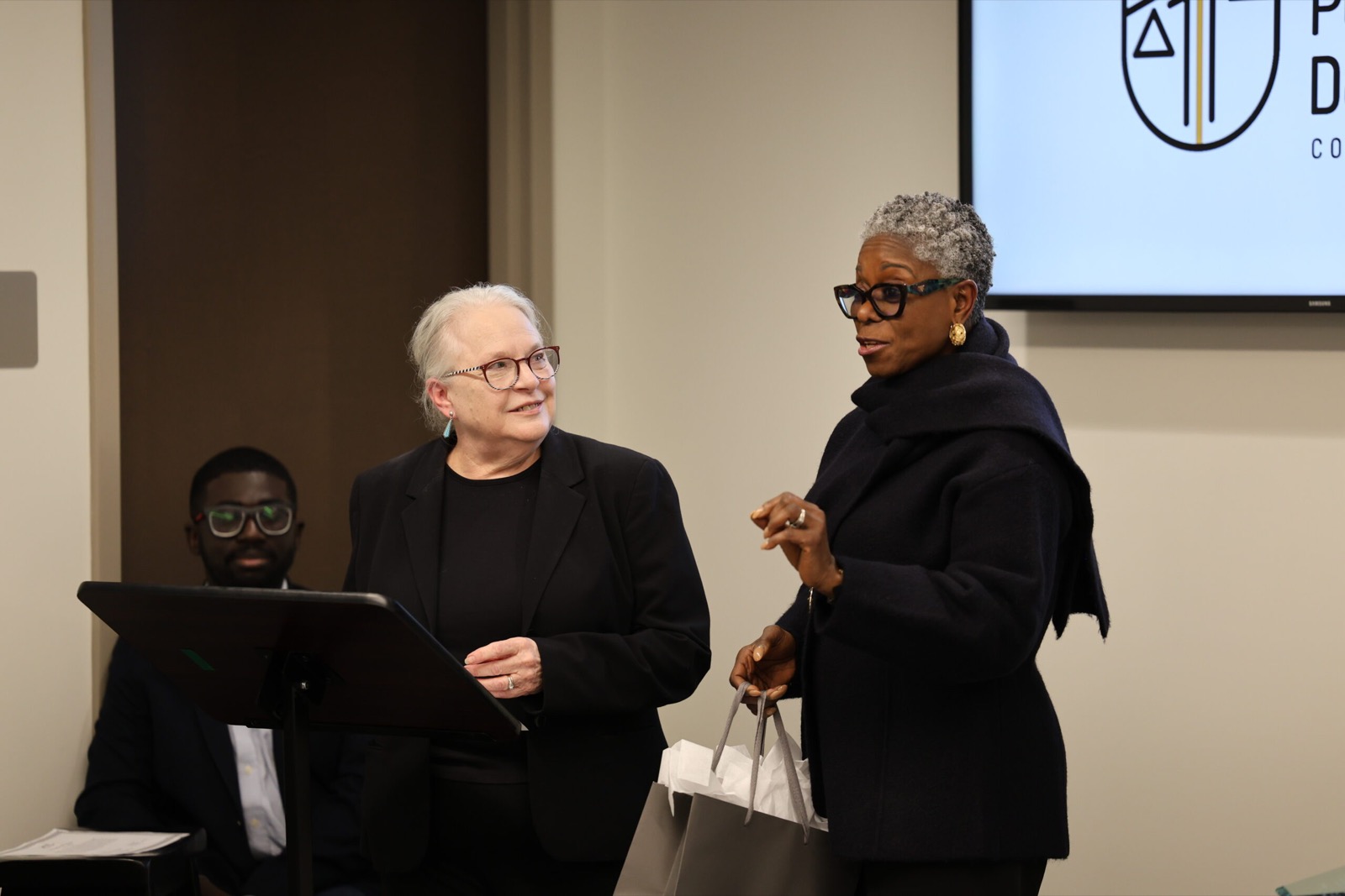 Retired Circuit Public Defender of the Augusta Judicial Circuit, Kate Mason, with Executive Director Omotayo Alli.