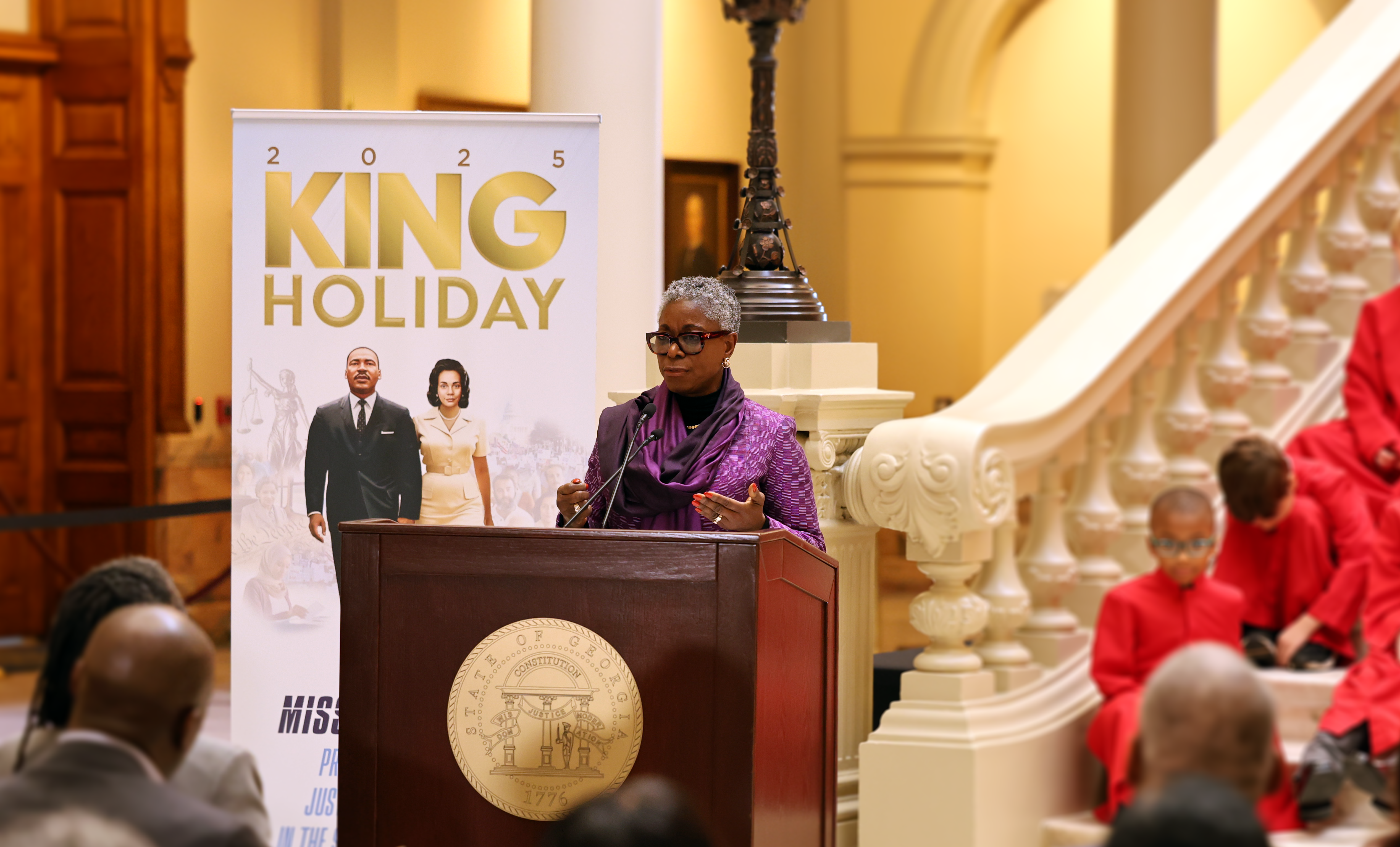 Executive Director Omotayo Alli delivering the keynote address at the 41st Annual Dr. Martin Luther King, Jr. Celebration of Service